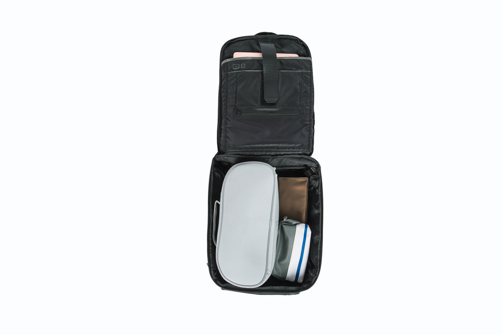 Numerous compartments for all devices.  19 (medium) and 23 (large) Liter capacity