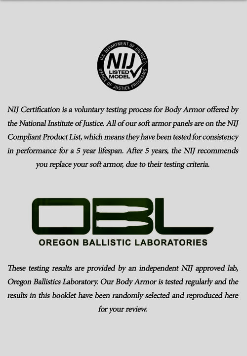 NIJ Certified Ballistic Sleeve